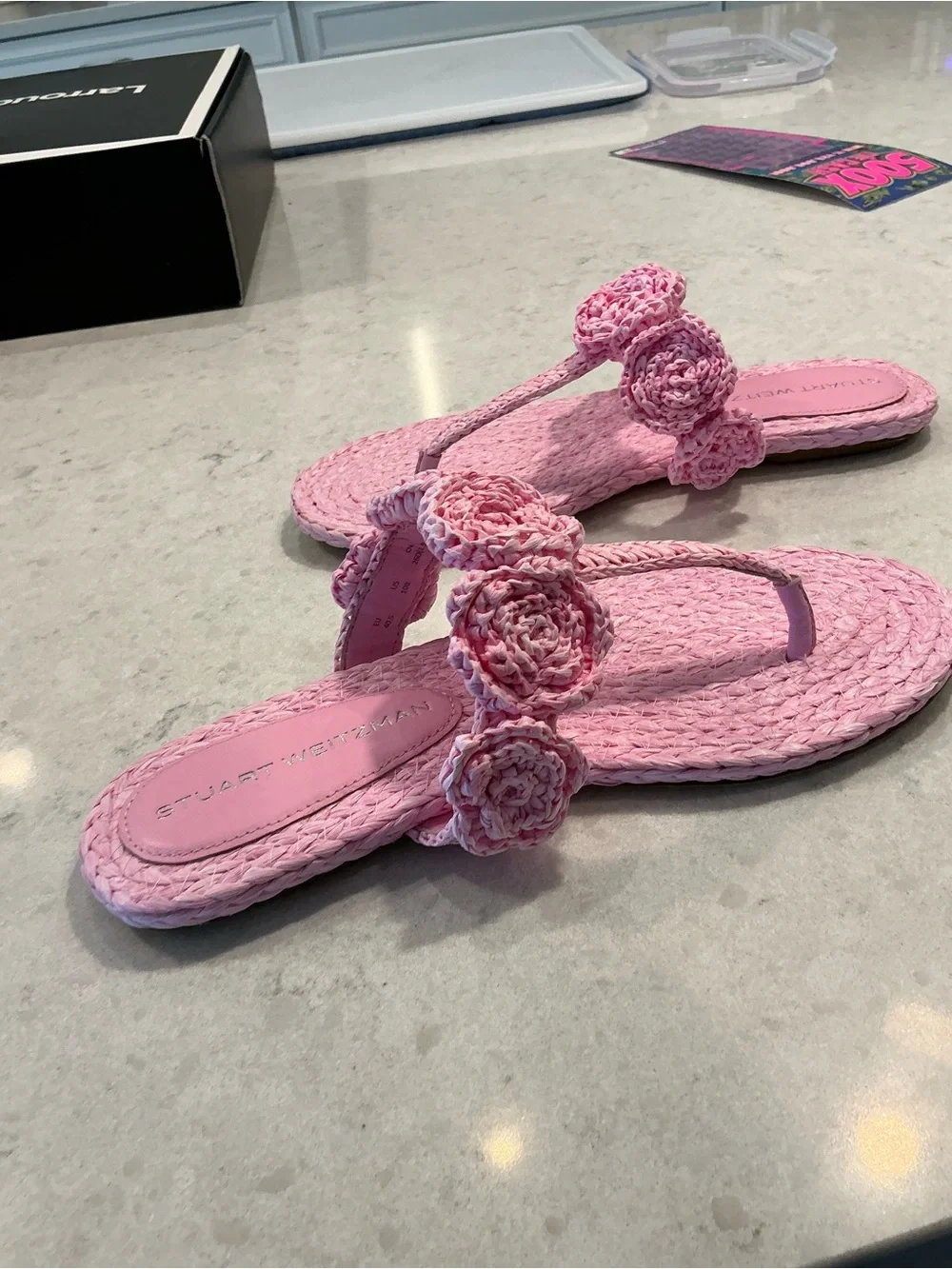 Womans Pink Braided Flower Slide Sandals -  THESE ARE BEAUTIFUL ON  foot WOMANS